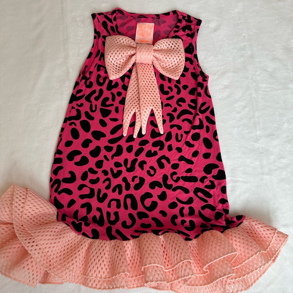 Bang-Bang Pink and Black Leopard Print Kids Dress